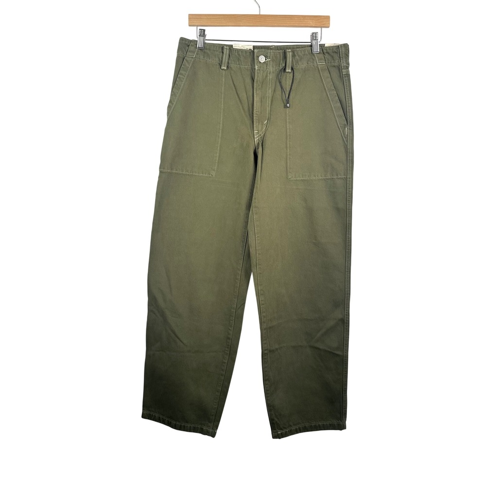 Levi's Baggy Dad utility pants 29 Olive Carpenter Straight Leg 90s retro